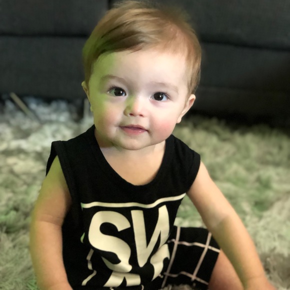 ☀️Sold☀️ MiniOwl Black Swag Baby Matching Set - Picture 2 of 3